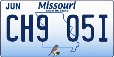 MO license plate CH9O5I
