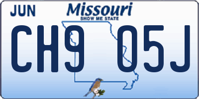 MO license plate CH9O5J