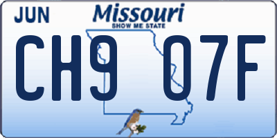 MO license plate CH9O7F