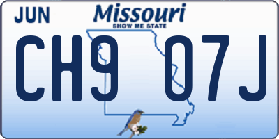MO license plate CH9O7J