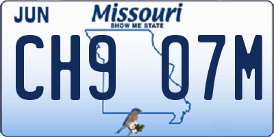 MO license plate CH9O7M