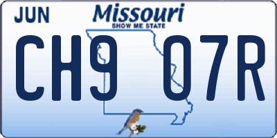 MO license plate CH9O7R