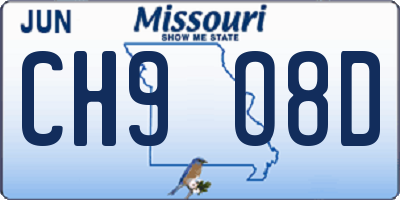 MO license plate CH9O8D