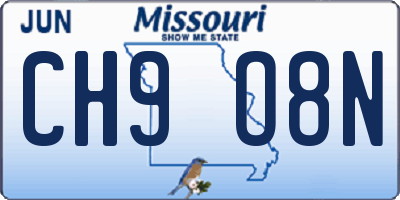MO license plate CH9O8N
