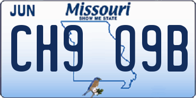 MO license plate CH9O9B