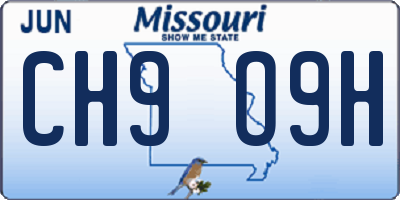 MO license plate CH9O9H