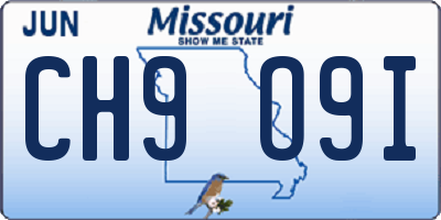 MO license plate CH9O9I