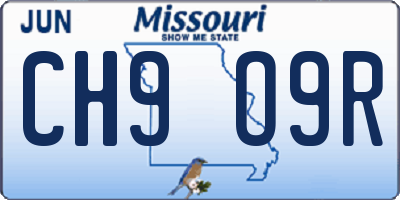 MO license plate CH9O9R