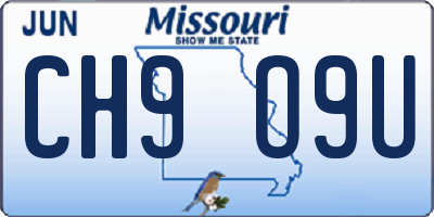 MO license plate CH9O9U