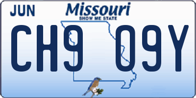 MO license plate CH9O9Y