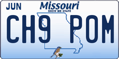 MO license plate CH9P0M