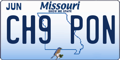 MO license plate CH9P0N