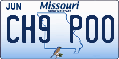 MO license plate CH9P0O