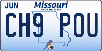 MO license plate CH9P0U