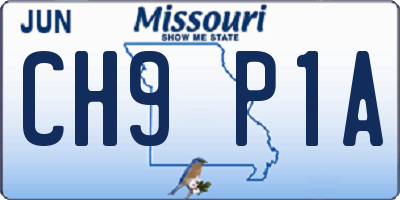 MO license plate CH9P1A