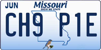 MO license plate CH9P1E