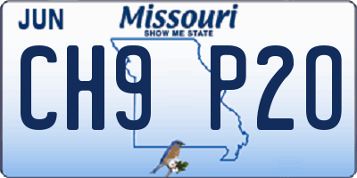 MO license plate CH9P2O
