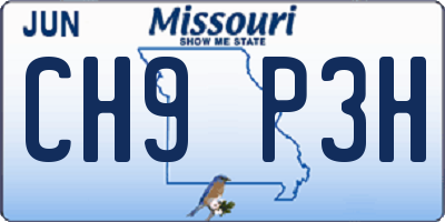 MO license plate CH9P3H
