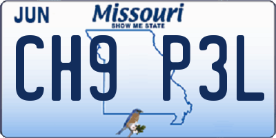MO license plate CH9P3L