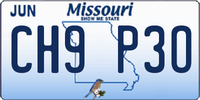 MO license plate CH9P3O