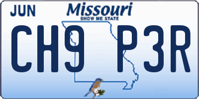 MO license plate CH9P3R