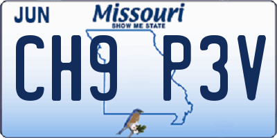 MO license plate CH9P3V