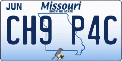 MO license plate CH9P4C