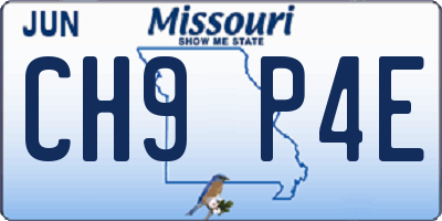 MO license plate CH9P4E