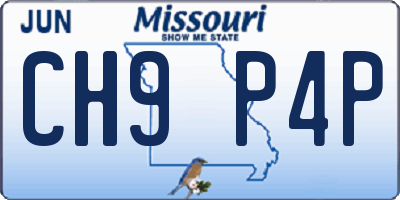 MO license plate CH9P4P