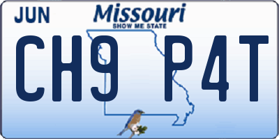 MO license plate CH9P4T