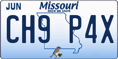 MO license plate CH9P4X