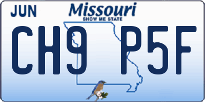 MO license plate CH9P5F