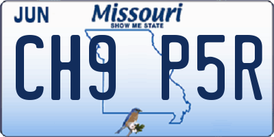 MO license plate CH9P5R