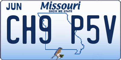 MO license plate CH9P5V