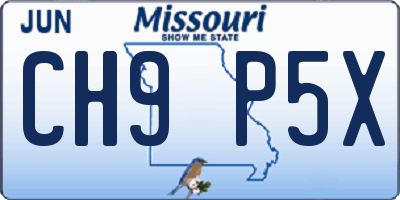 MO license plate CH9P5X