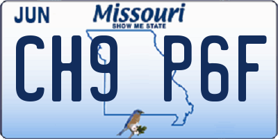MO license plate CH9P6F