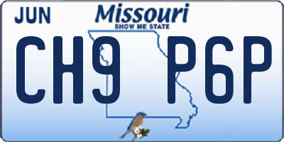 MO license plate CH9P6P