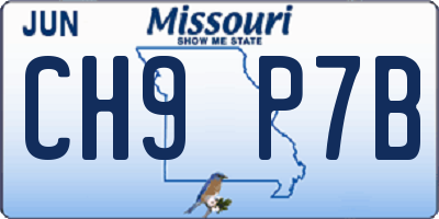 MO license plate CH9P7B