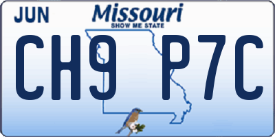 MO license plate CH9P7C