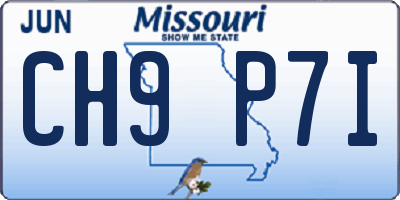 MO license plate CH9P7I