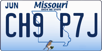 MO license plate CH9P7J