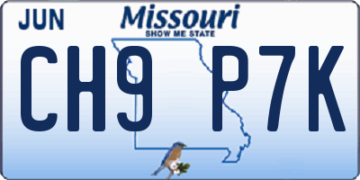 MO license plate CH9P7K