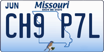 MO license plate CH9P7L
