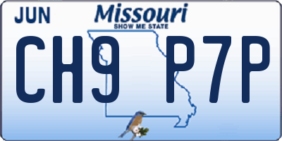 MO license plate CH9P7P