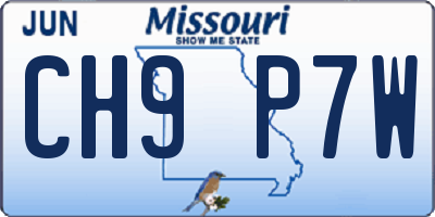 MO license plate CH9P7W