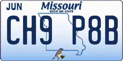 MO license plate CH9P8B