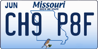 MO license plate CH9P8F