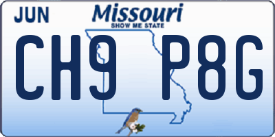 MO license plate CH9P8G