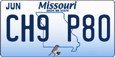 MO license plate CH9P8O