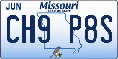MO license plate CH9P8S